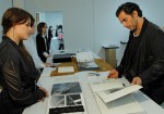 Yigal Azrouel with fashion and knitwear design student Jannika Lilja