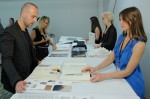 Steven Cox of Duckie Brown with fashion design student Lisa Relth