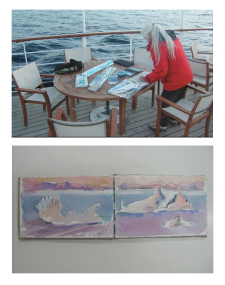 rosieantarctic Rosie in the Antarctic and her watercolors of the polar ice caps