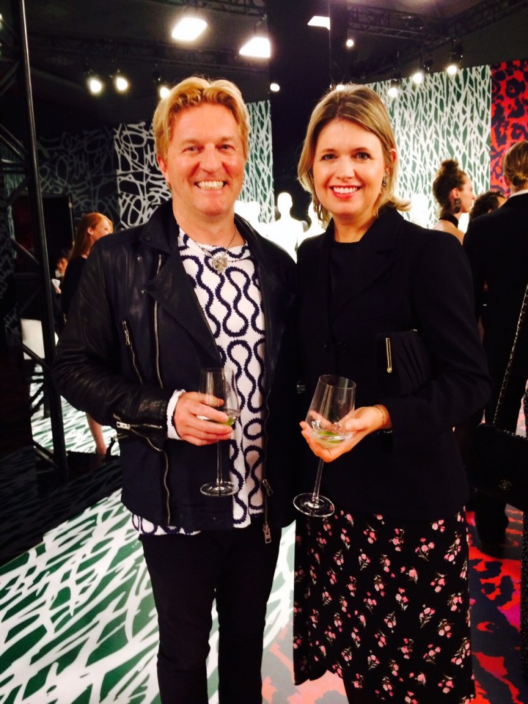 Keanan Duffty with designer Jenny Packham