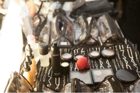 MAC backstage set-up. Image Courtesy of Stacy Murphy Photography.