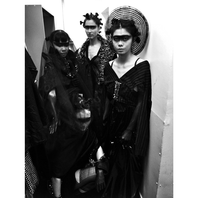 Yuko Okudaira modeling in a student fashion show .