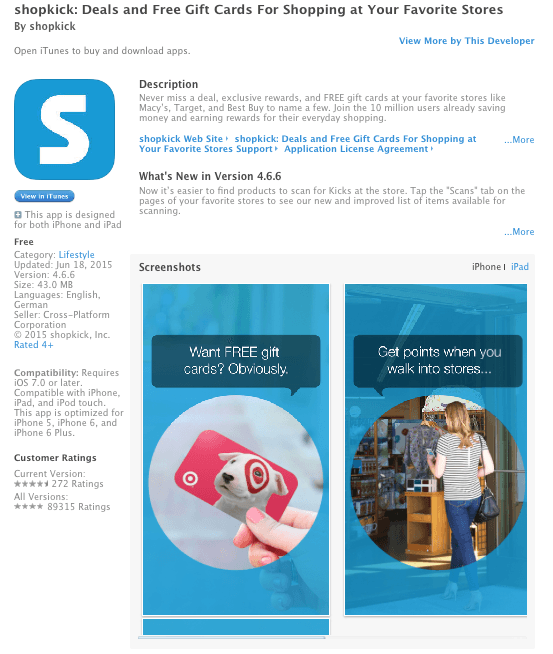 Shopkick preview; Image via Itunes.apple.com