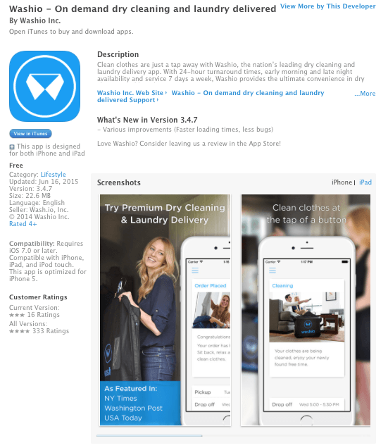 Wash.io Preview; Image via Itunes.apple.com