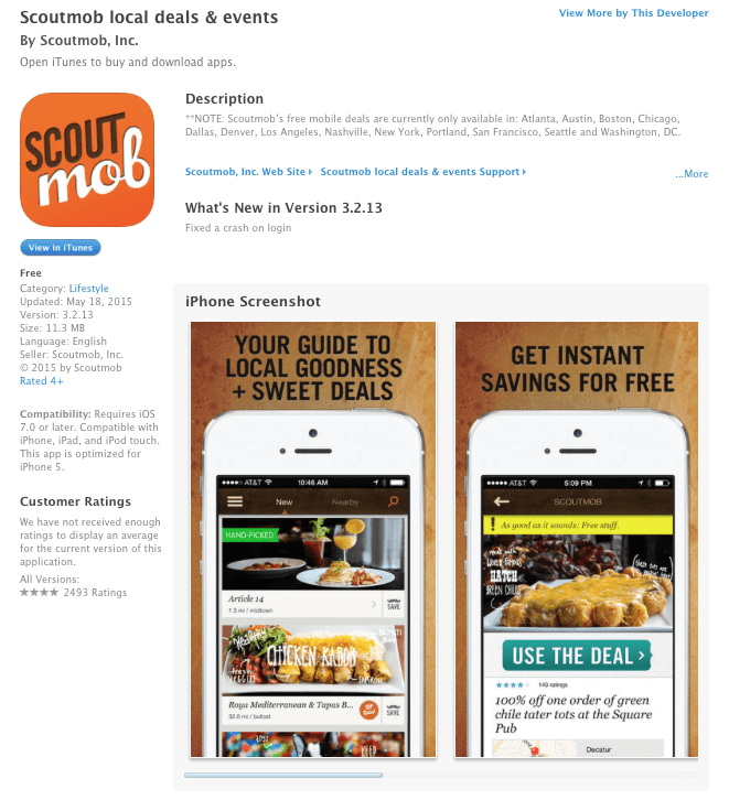 Scoutmob Preview; Image via Itunes.apple.com